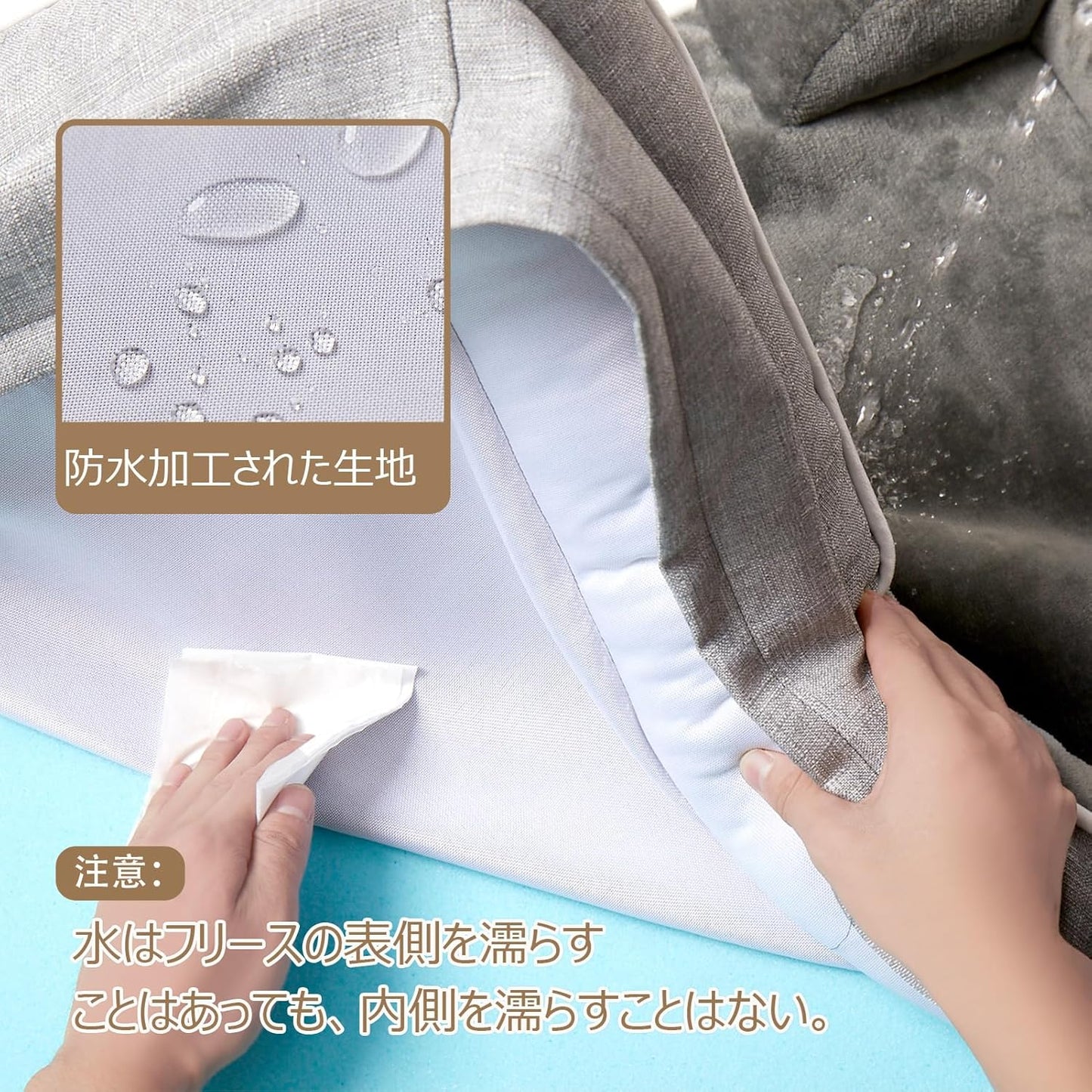 EHEYCIGA 犬 ベッド 冬 ペットベッド 防水 猫 ベッド 洗える 犬用 クッション 高反発 取り外せるカバー 滑り止め オールシーズン 小型犬 中型犬