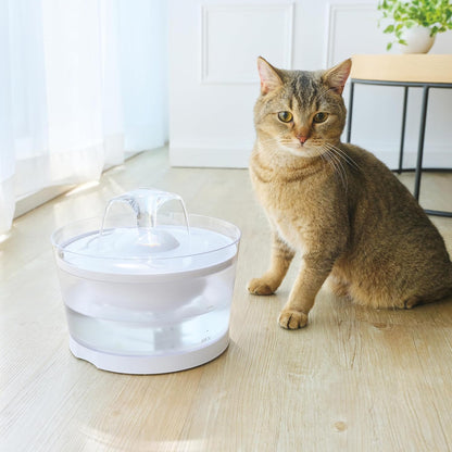 ジェックス ピュアクリスタル グラッシーR 猫用 1.5L フィルター式給水器 コードレスポンプ&タンク USB電源 静音ポンプ フィルター付き