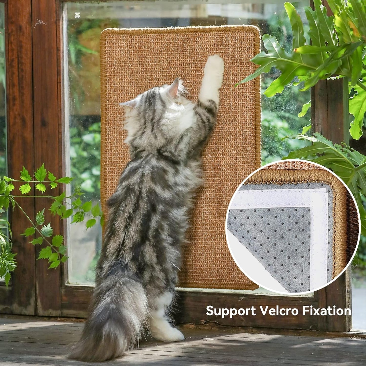 FUKUMARU 猫用スクラッチャーマット、サイズ40CM * 60CM、猫用爪とぎマット、猫、猫用、爪とぎ、マット、高密度 天然サイザル麻製、猫用おもちゃ、おもちゃ 、家具やソファの保護に