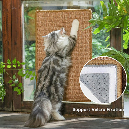 FUKUMARU 猫用スクラッチャーマット、サイズ40CM * 60CM、猫用爪とぎマット、猫、猫用、爪とぎ、マット、高密度 天然サイザル麻製、猫用おもちゃ、おもちゃ 、家具やソファの保護に