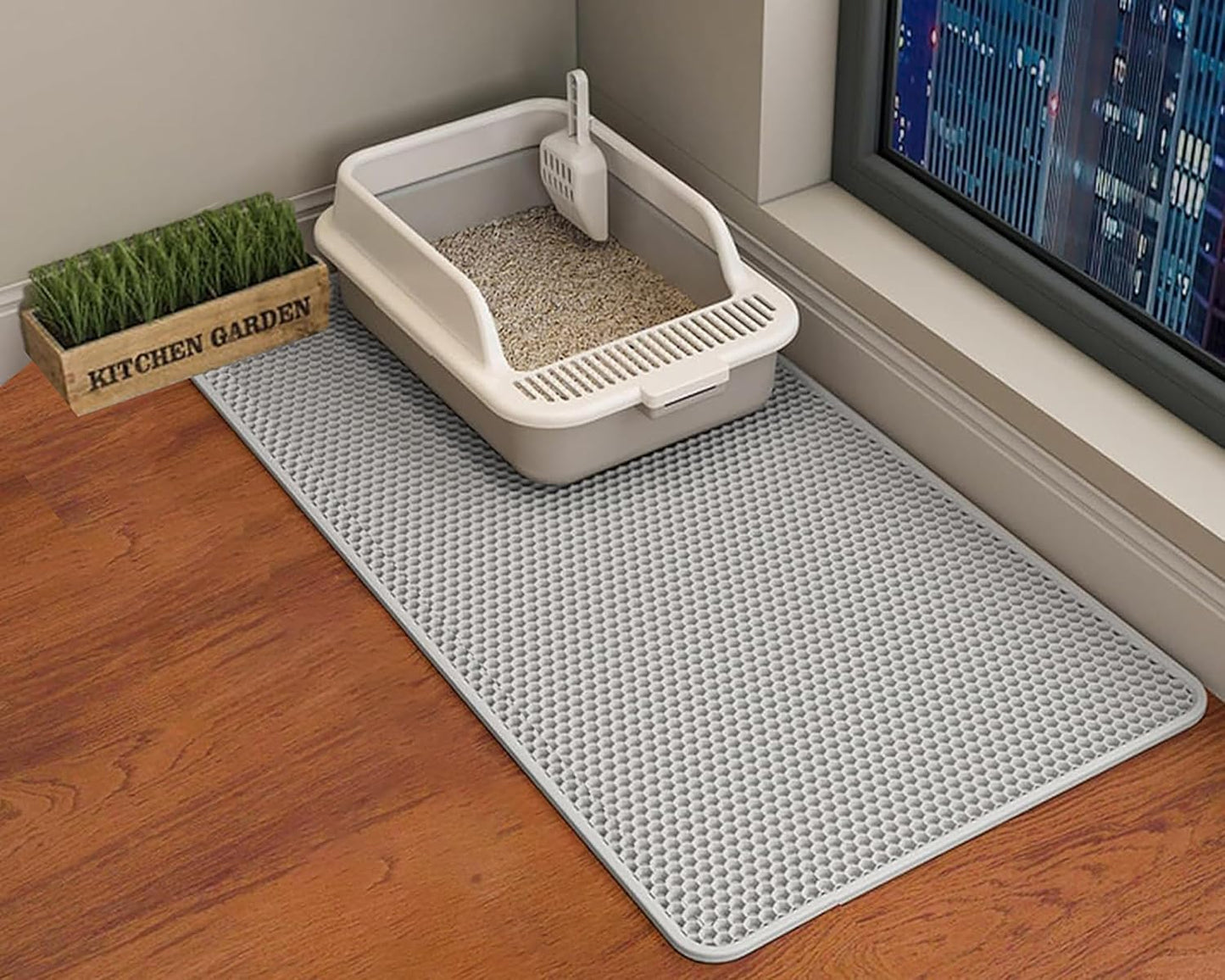 猫用トイレマット 猫砂取りマット116x66CM 複数サイズ 猫マット 猫砂マット 飛び散り防止マット 掃除簡単 EVA 滑り止め 防水 防カビ 臭さ防止 マッサージ式 高耐久