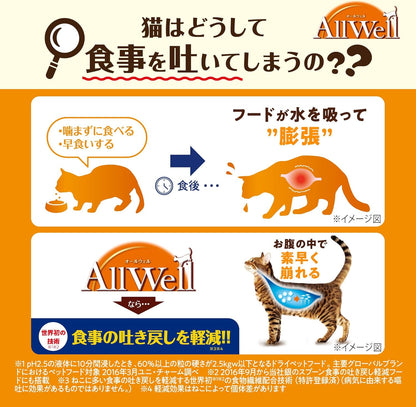 [吐き戻し軽減] All Well(オールウェル) キャットフード ドライ [室内猫用] チキン 4.0kg (500g×8袋)【国産/小分けパック/ケース品】