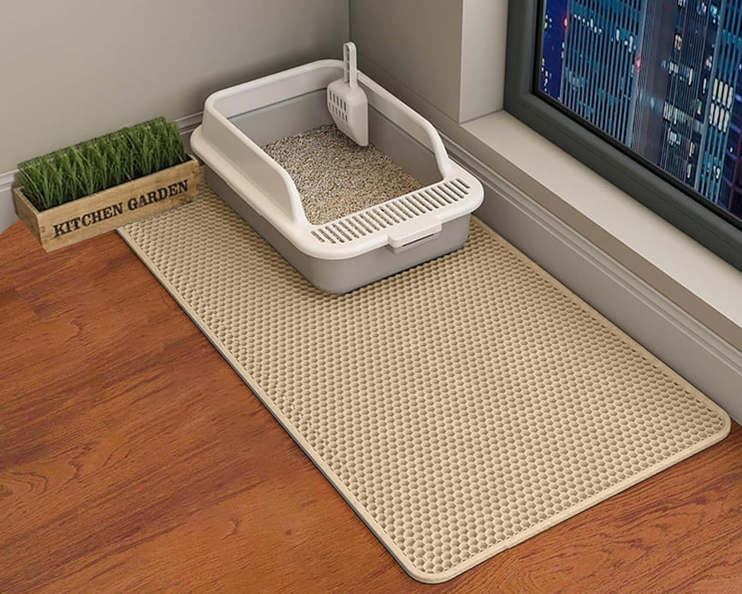 猫用トイレマット 猫砂取りマット116x66CM 複数サイズ 猫マット 猫砂マット 飛び散り防止マット 掃除簡単 EVA 滑り止め 防水 防カビ 臭さ防止 マッサージ式 高耐久