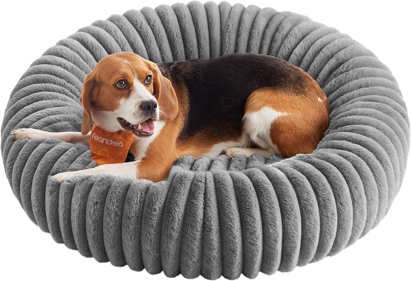 FEANDREA ペットベッド 直径50cm 小型犬 猫用 洗える ソフトクッション 滑り止め加工 ダブグレー PGW301GD01