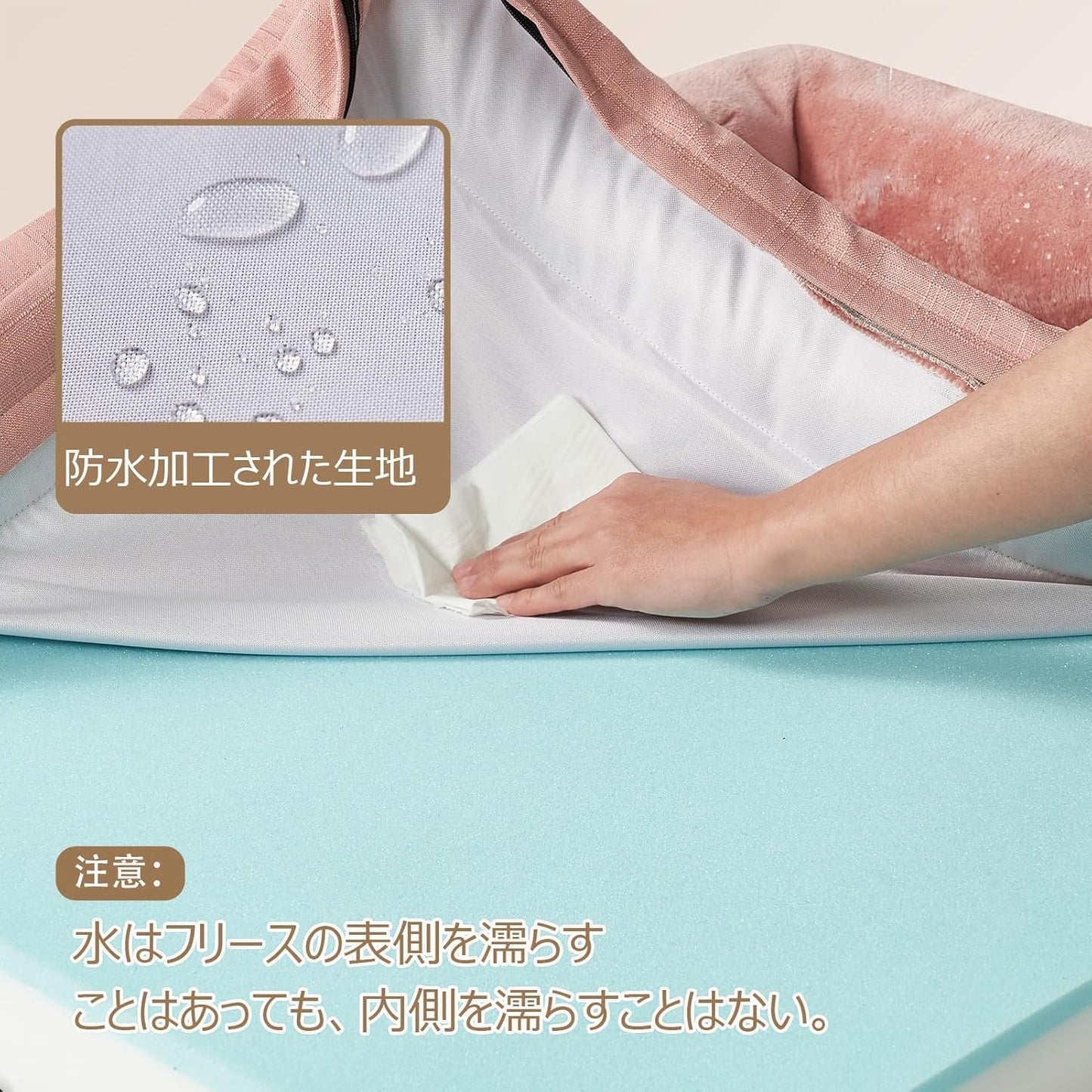 EHEYCIGA 犬 ベッド 冬 ペットベッド 防水 猫 ベッド 洗える 犬用 クッション 高反発 取り外せるカバー 滑り止め オールシーズン 小型犬 中型犬