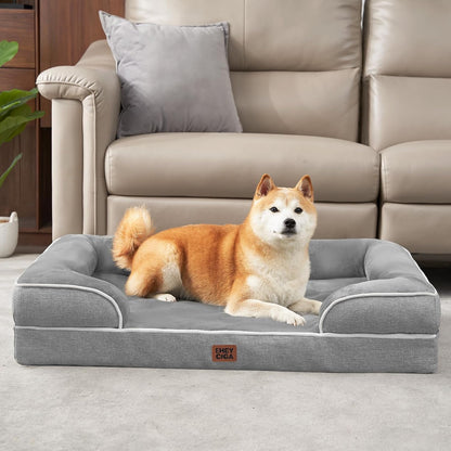 EHEYCIGA 犬 ベッド 冬 ペットベッド 防水 猫 ベッド 洗える 犬用 クッション 高反発 取り外せるカバー 滑り止め オールシーズン 小型犬 中型犬