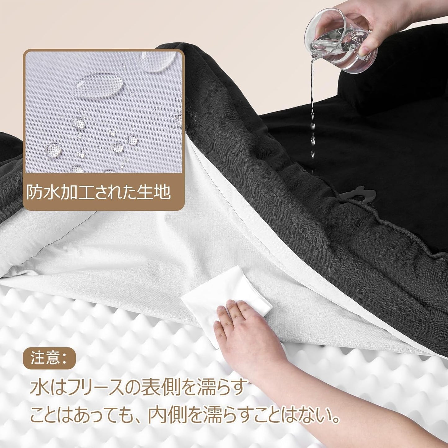 EHEYCIGA 犬 ベッド 冬 ペットベッド 防水 猫 ベッド 洗える 犬用 クッション 高反発 取り外せるカバー 滑り止め オールシーズン 小型犬 中型犬