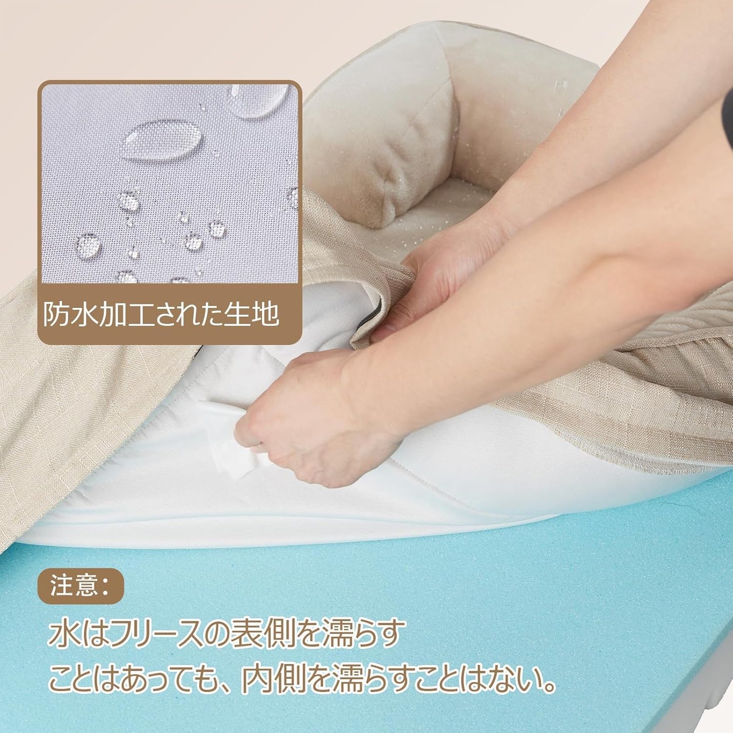 EHEYCIGA 犬 ベッド 冬 ペットベッド 防水 猫 ベッド 洗える 犬用 クッション 高反発 取り外せるカバー 滑り止め オールシーズン 小型犬 中型犬