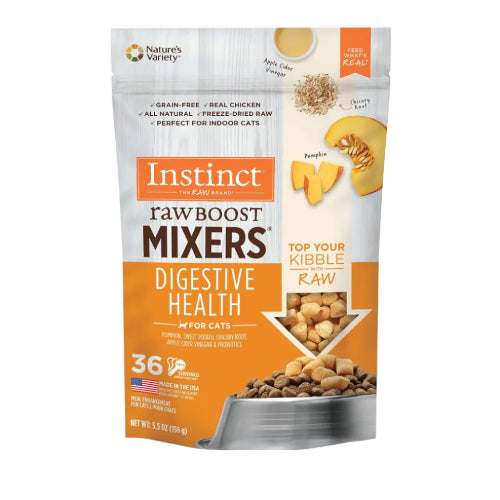 Instinct フリーズドライ100% 猫用ローフードトリーツ 消化器サポート 乳酸菌 リアルチキン Mixers 156g