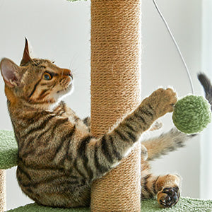 Mwpo キャットタワー クリスマス限定 キャットタワー シンプル 大きいハンモック キャットランド 据え置き スリム設計 ベッド 人気 多頭飼い (高さ162cm) 麻紐 130H