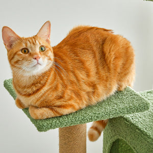 Mwpo キャットタワー クリスマス限定 キャットタワー シンプル 大きいハンモック キャットランド 据え置き スリム設計 ベッド 人気 多頭飼い (高さ162cm) 麻紐 130H